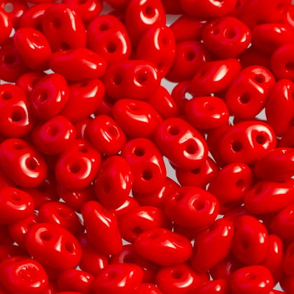 Margele SuperDuo 5 x 2mm Opaque Red