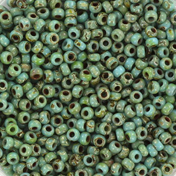 Miyuki rocailles 11 0 opaque picasso turquoise blue 11-4514