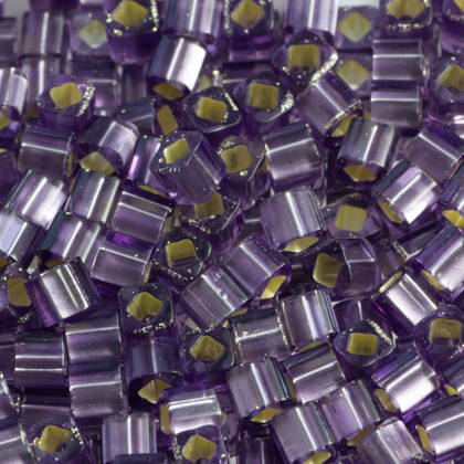 Toho Cube 3 mm Silver-Lined Frosted Lt Tanzanite