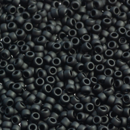 Toho round opaque frosted jet 1.6 mm