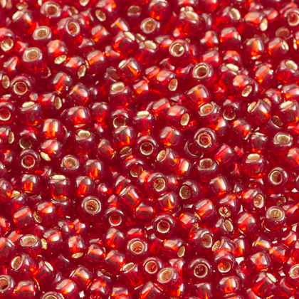 Toho round silver-lined ruby 2.2 mm