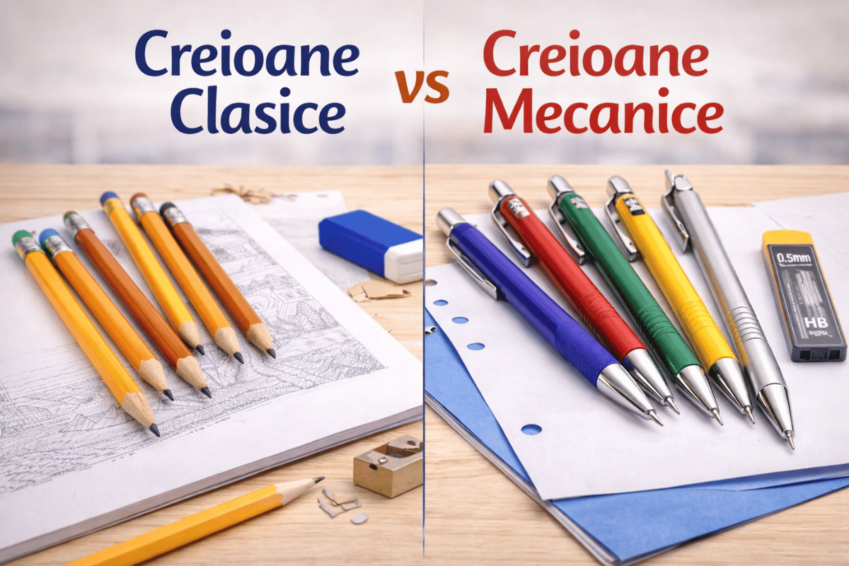 Creioane Clasice vs Creioane Mecanice - Ghid Complet pentru Școală și Artiști