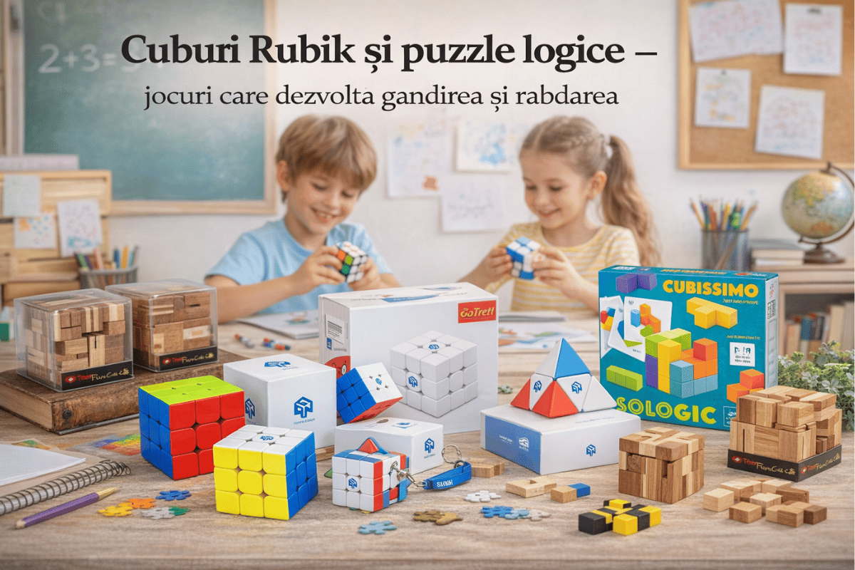 Cuburi Rubik și puzzle logice – jocuri care dezvoltă gândirea și răbdarea