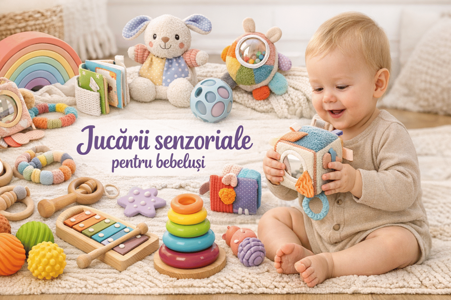 Jucării senzoriale pentru bebeluși