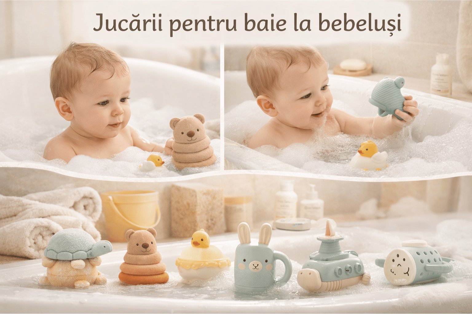 Jucării pentru baie la bebeluși – cum transformi rutina într-un moment de joacă
