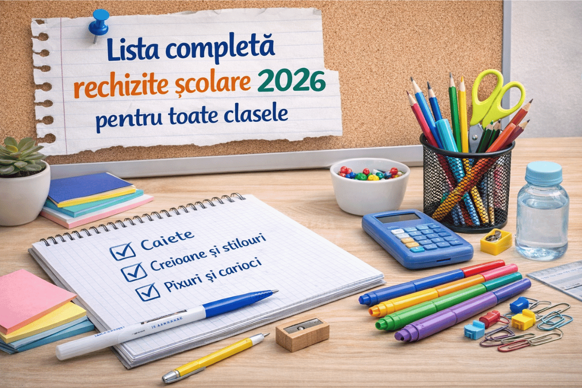 Lista completă de rechizite școlare 2026 pentru toate clasele