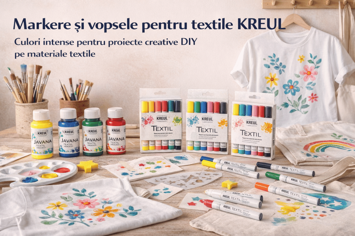 Markere și vopsele pentru textile KREUL – Culori intense pentru proiecte DIY pe materiale textile!