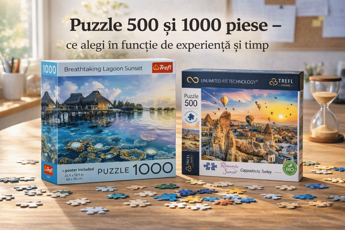 Puzzle 500 și 1000 piese – ce alegi în funcție de experiență și timp