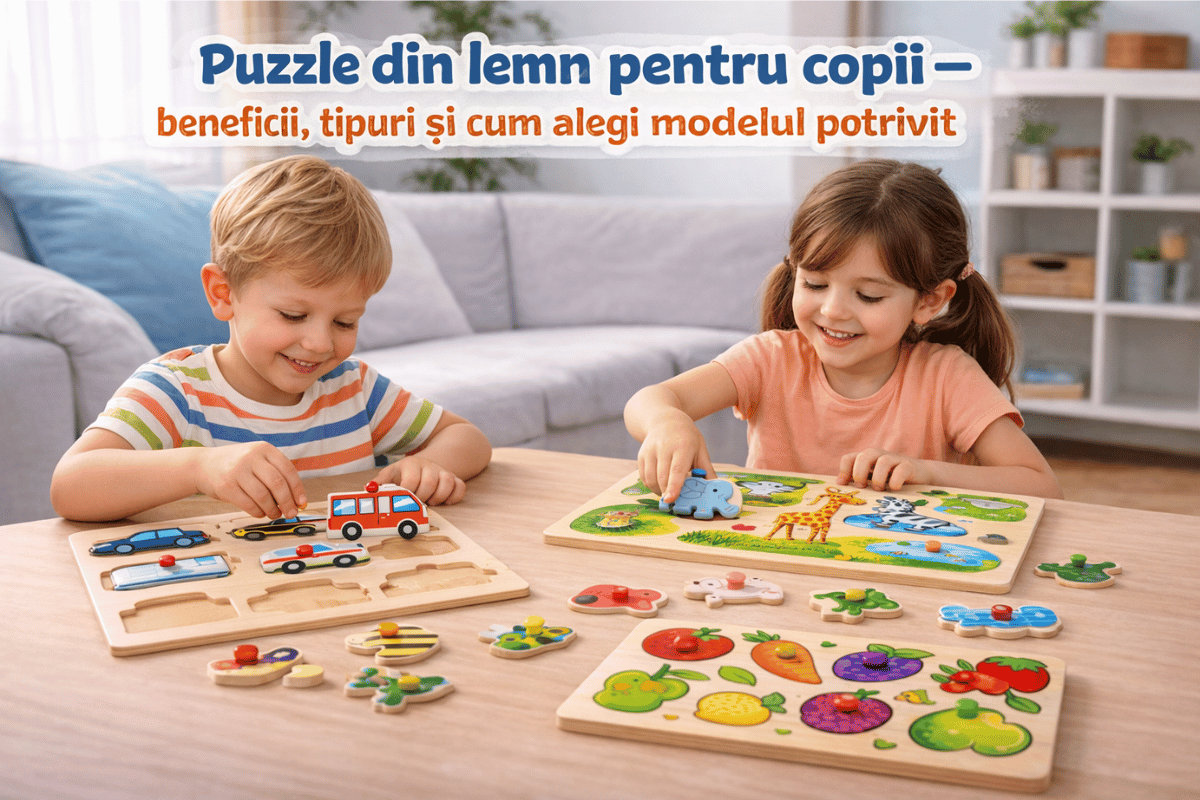 Puzzle din lemn pentru copii – beneficii, tipuri și cum alegi modelul potrivit