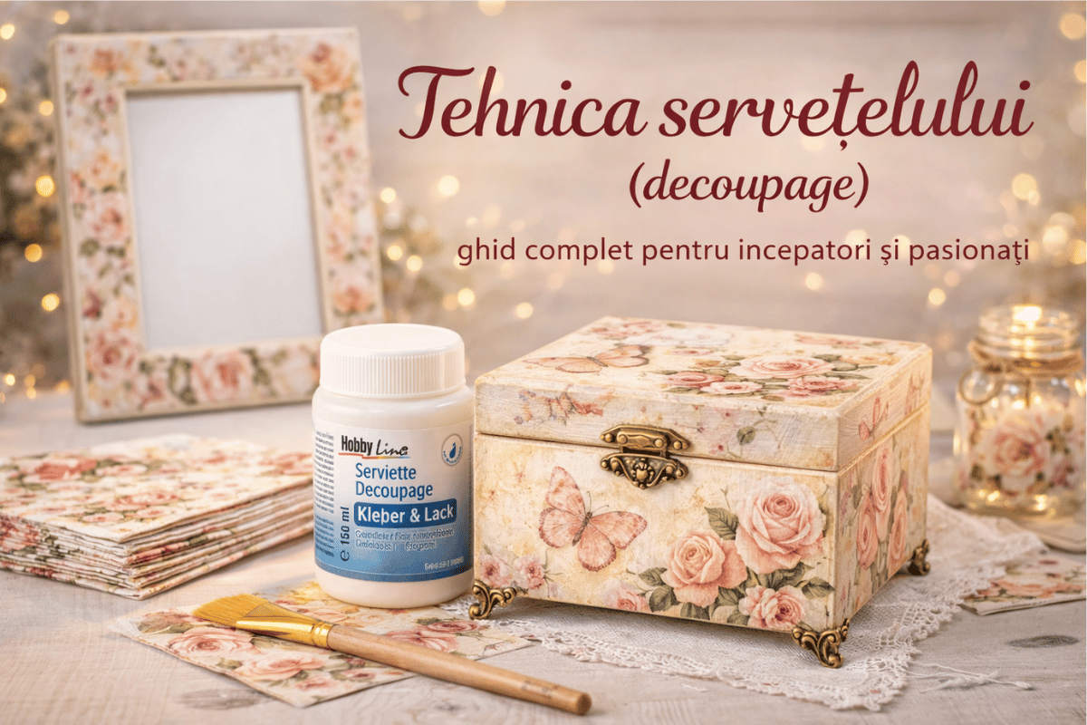 Tehnica șervețelului (decoupage) – ghid complet pentru începători și pasionați