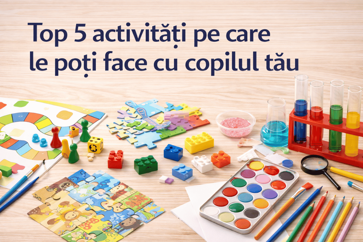 Top 5 activități pe care le poți face cu copilul tău pentru dezvoltare, distracție și conectare reală