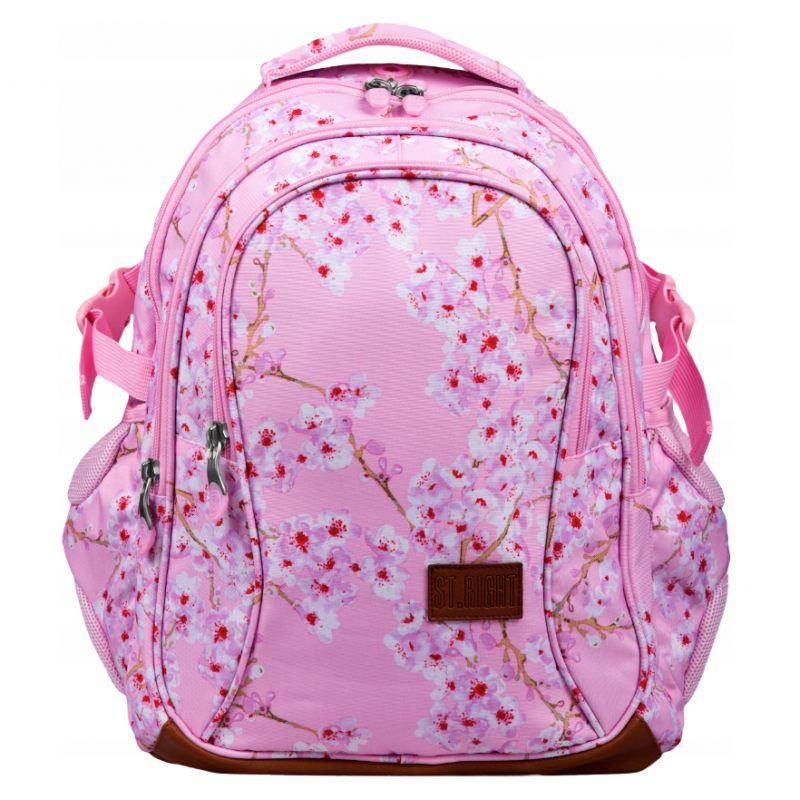 Ghiozdan Blossom pentru scoala, 3 compartimente, 2 buzunare, roz, 32x21x43 cm [1]