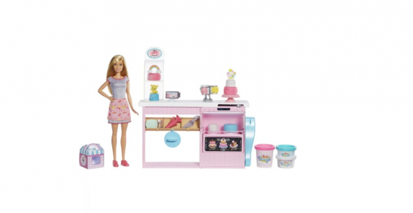Set de joaca papusa barbie cofetar cu accesorii