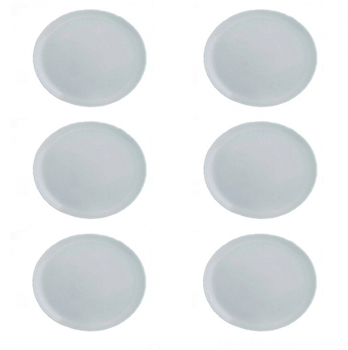 Set servire format din 6 farfurii cu bordura ondulata, opal, gri, 26 cm,260 ml