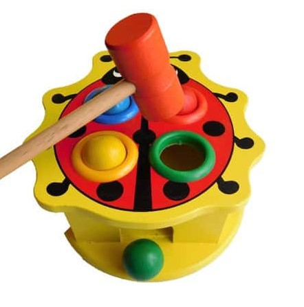Jucarie din lemn cu bile si ciocan [2]