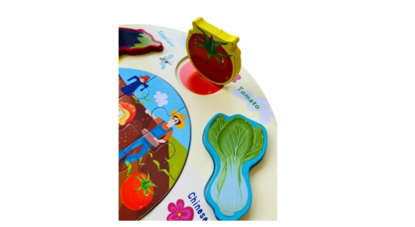 Puzzle rotund 3D incastru din lemn [3]