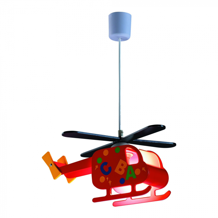 Oem Lustra tip pendul pentru copii, design elicopter, 95 cm, multicolor, ama