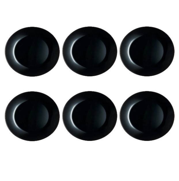 Oem Set 6 farfurii pentru servire din opal 25 cm, negru
