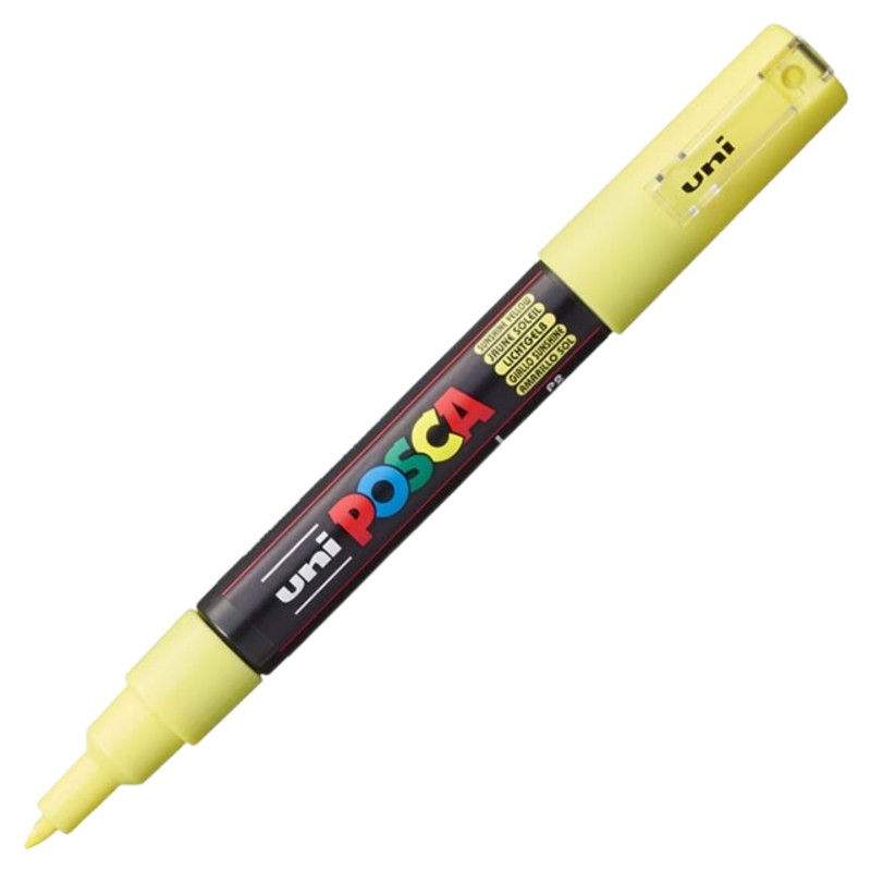 Marker uni pc-1m posca 0.7 mm,varf rotund,sunshine yellow