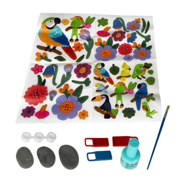 Set creativ DIY tehnica servetelului Pietricele decorate cu accesorii incluse,+7 ani [3]