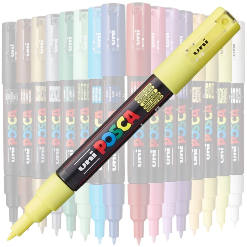 Marker UNI PC-1M Posca 0.7 mm,varf rotund,sunshine yellow [3]