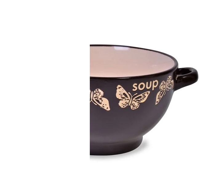 Set de 6 Boluri din Ceramică cu Model Fluturi - Perfecte pentru Supă! [4]