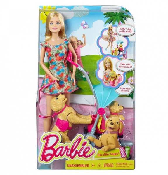 Set de joaca Barbie cu 2 Catelusi si Carucior [2]