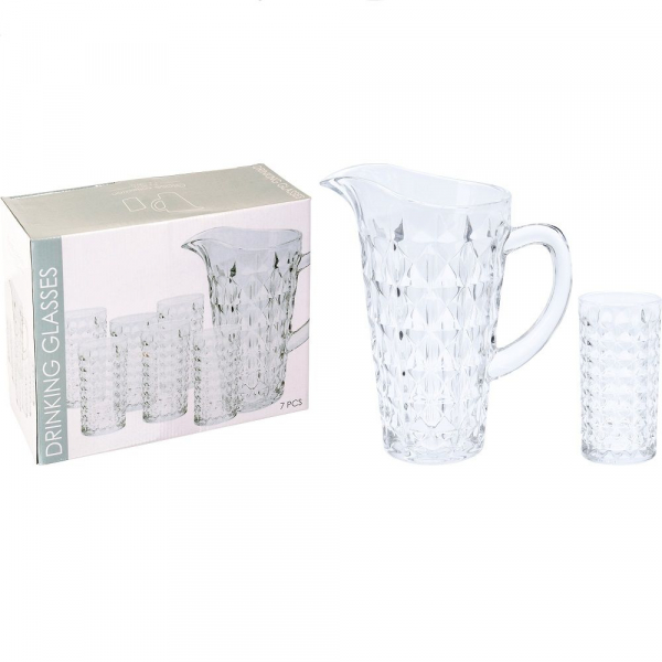 Set carafa 1000 ml 14x22cm si 6 pahare 14x7 cm [2]