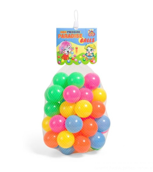 Set 50 mingi pentru piscina sau spatiu joaca, plastic, multicolor