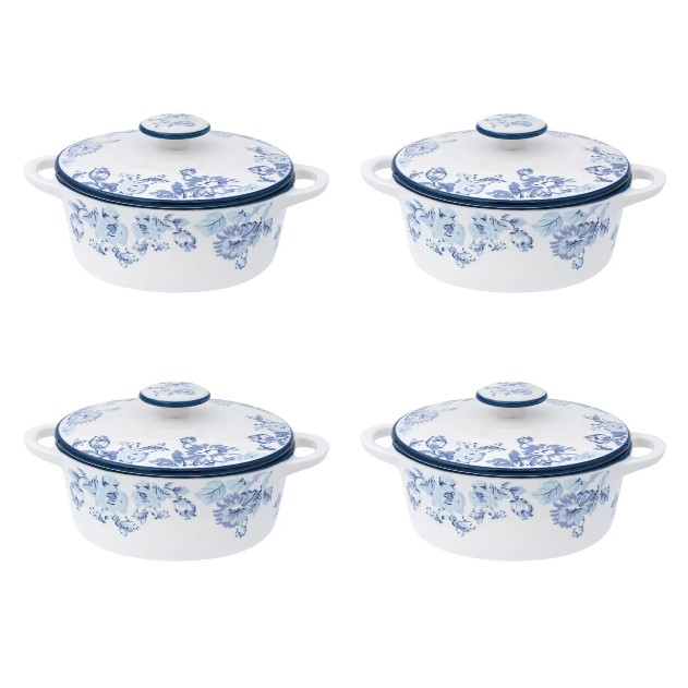 Set format din 6 boluri de servit din ceramica cu manere si capac pentru supa [5]