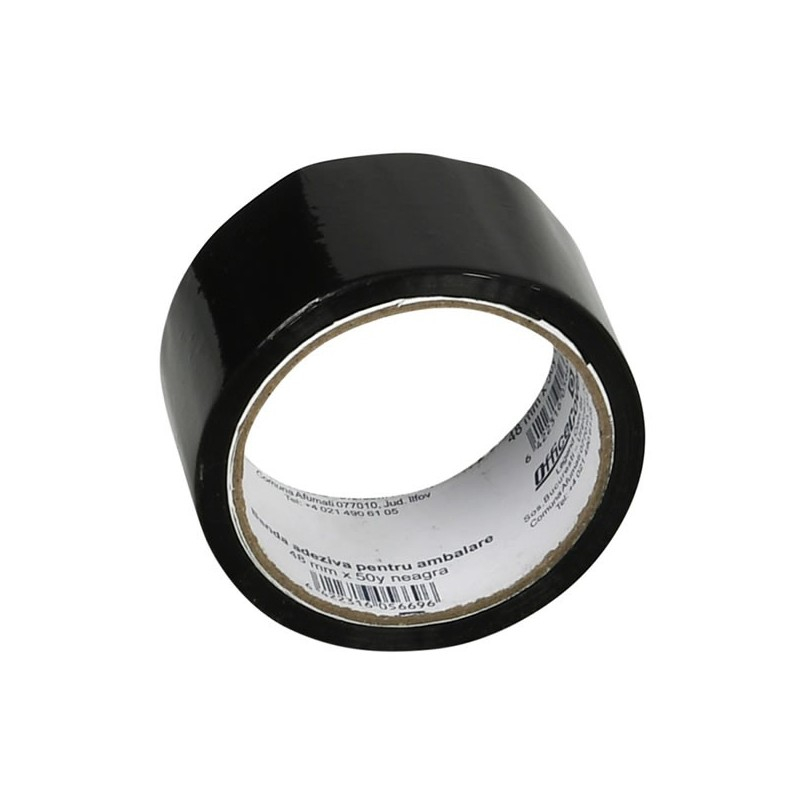 Bandă adezivă Office Cover pentru ambalare, 48 mm x 50 yarzi, neagră [2]