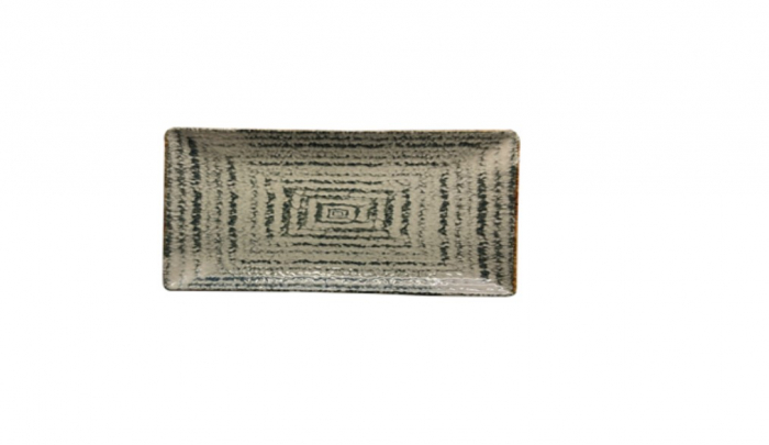 Platou dreptunghiular pentru servire, ceramica, gri, 30x15 cm