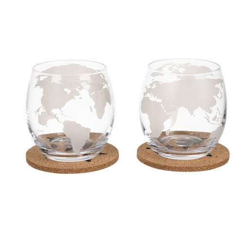 Decantor Whisky în Formă de Glob – Set cu 2 Pahare și Accesorii, Suport Lemn [10]