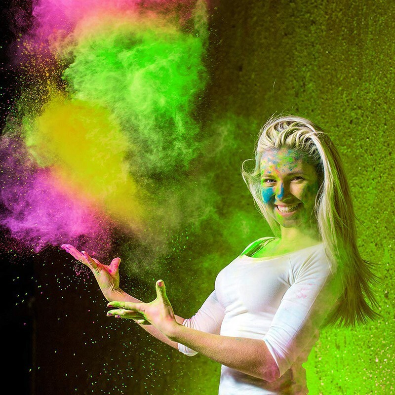 Pudra neon uv Holi din ingrediente naturale, rosu uv, 100 grame [4]