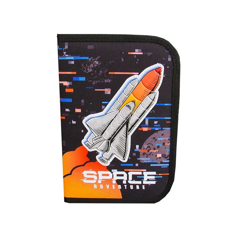 Penar neechipat Space,1 compartiment, 2 extensii, negru cu portocaliu,20x14x4 cm [1]