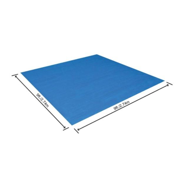 Covor protectie piscina, polietilena, albastru, 274x274 cm