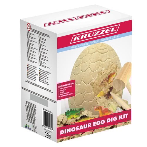 Set de excavare Ou Gigant de dinozaur cu 12 figurine si ustensile din lemn, +6 ani [12]