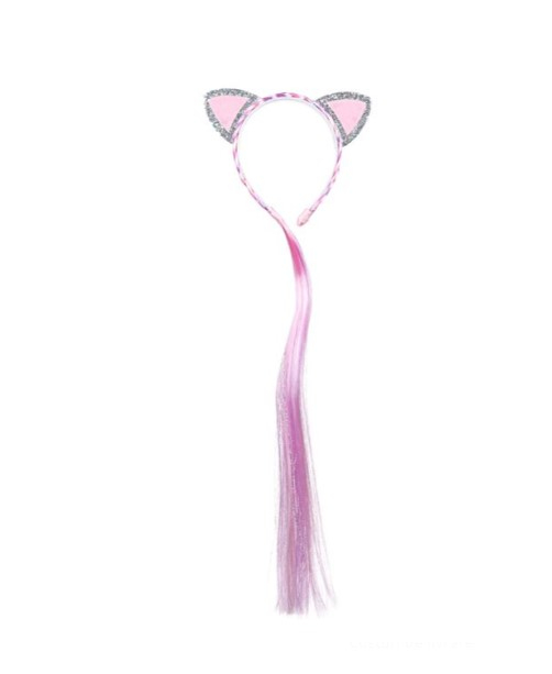 Bentita pentru fetite cu urechi si suvita de par roz