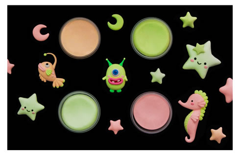 Plastilina fosforescenta  iClay,set 3 recipiente 18 grame-roz,verde,portocaliu [3]