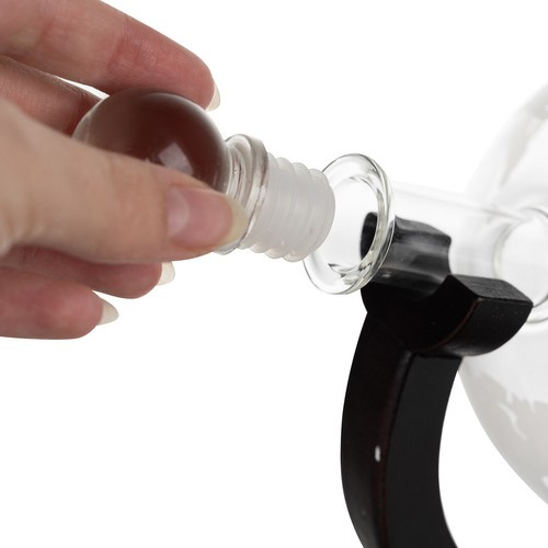 Decantor Whisky în Formă de Glob – Set cu 2 Pahare și Accesorii, Suport Lemn [9]