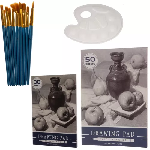 Set de desen si pictura pentru copii cu 129 piese in cutie de lemn tip servieta [2]