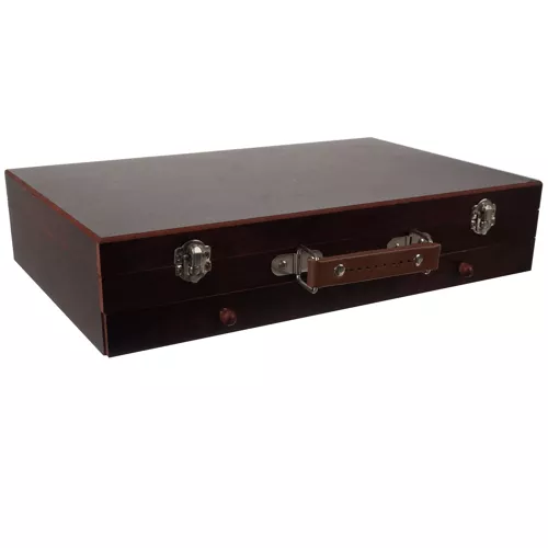 Set de desen si pictura pentru copii cu 129 piese in cutie de lemn tip servieta [5]