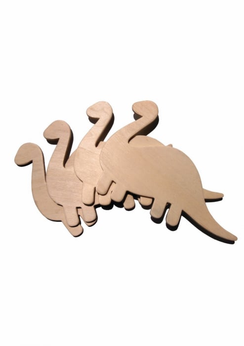 Figurina dinozaur din lemn pentru activitati crafts, 4 bucati set
