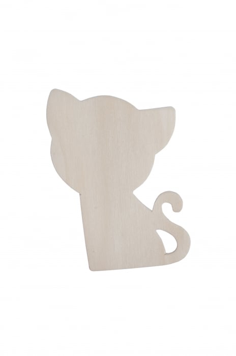 Figurina pisica din lemn pentru activitati crafts, 4 bucati set