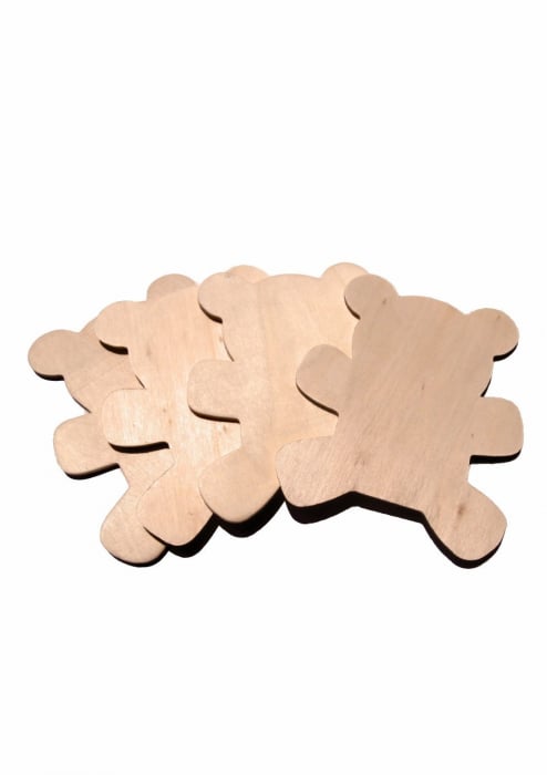 Figurina ursulet din lemn pentru activitati crafts,4 bucati set