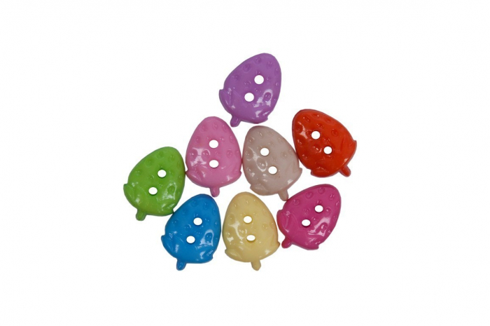 Colorart Nasturi capsuni pentru activitati crafts,multicolor,1 cm,30 bucati set