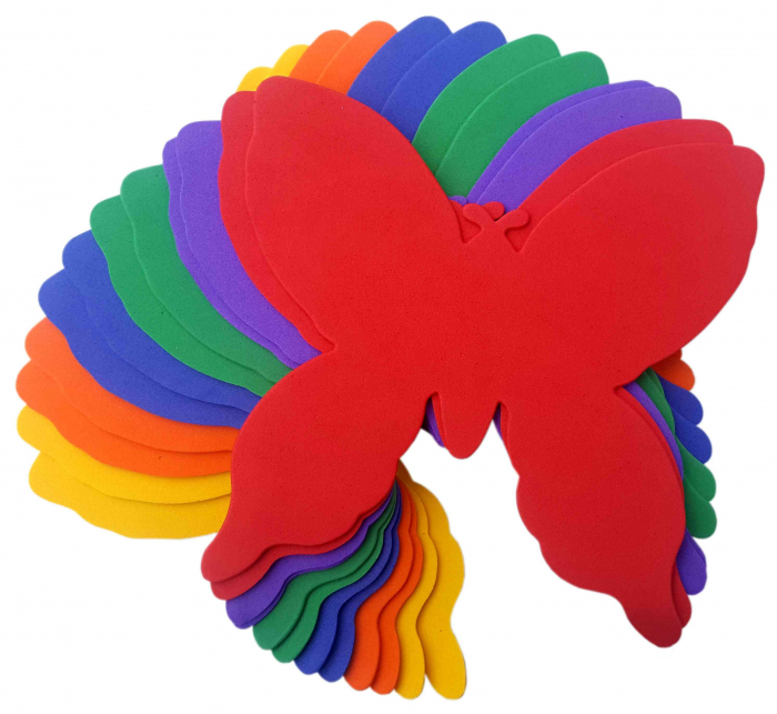 Accesorii creatie hartie gumata,fluture,multicolor,14x15,1mm,12 bucati set