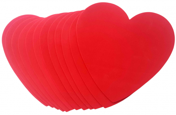 Accesorii creatie hartie gumata,inima,14x15,1mm,12 bucati set