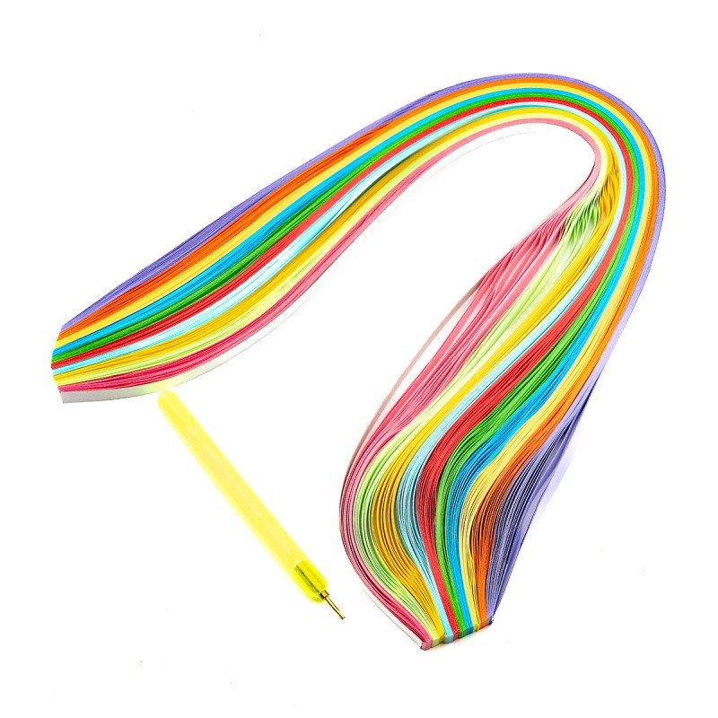 Accesorii creatie hartie Quilling,10x500mm+ac, diverse culori intense,250 coli