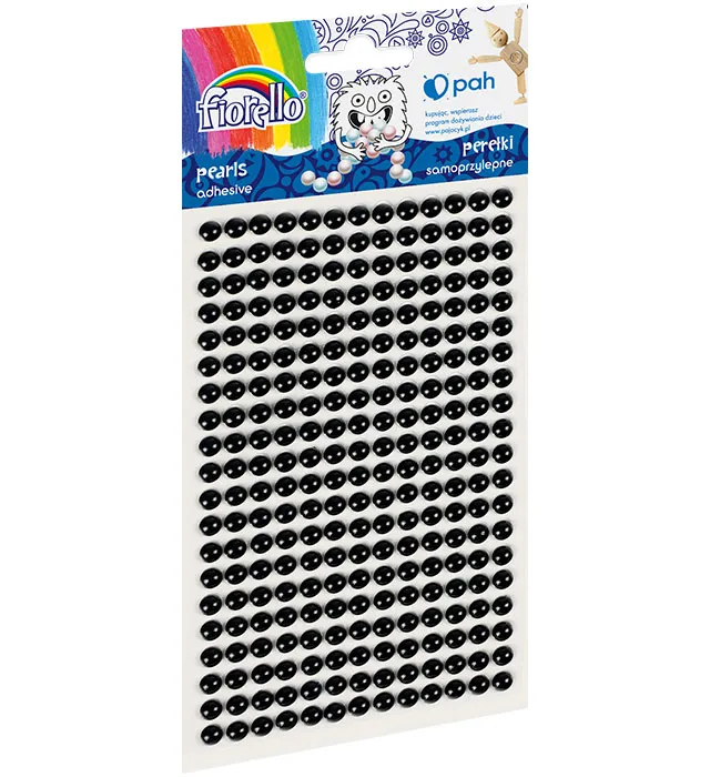 Accesorii creatie perle autoadezive,negru,6mm, 260 bucati
